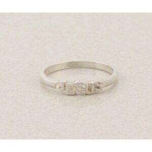 Sterling Silver Jesus Ring Band Size 7
